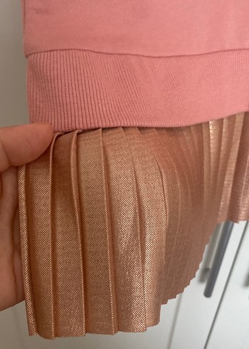 Pembe Barbie Baskılı Kız çocuk elbise - Görsel 4