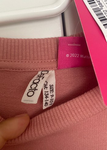 Pembe Barbie Baskılı Kız çocuk elbise - Görsel 2