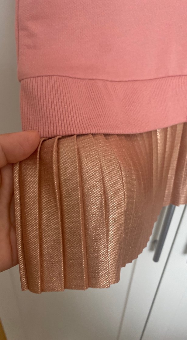 Pembe Barbie Baskılı Kız çocuk elbise - Görsel 4