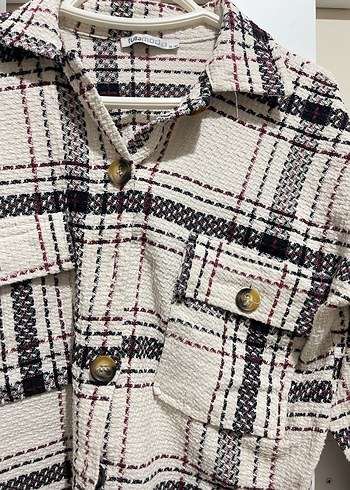 Düğmeli Ekose Desenli Uzun Kollu Kadın Gömlek - Görsel 2