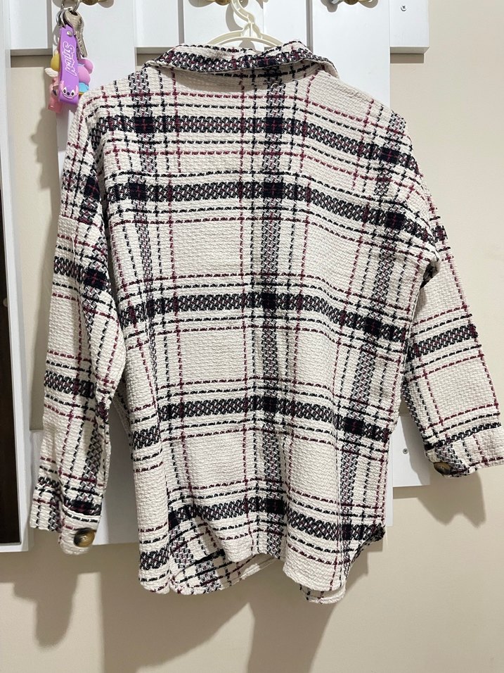 Düğmeli Ekose Desenli Uzun Kollu Kadın Gömlek - Görsel 4