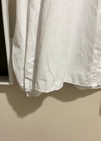 Nakışlı Beyaz Pamuklu Uzun Kollu Gömlek - Görsel 5