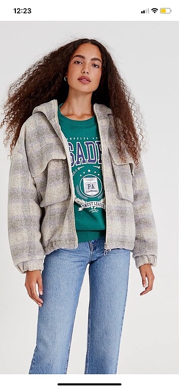 Pull and Bear Gri ceket mont