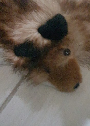 Kahverengi Leopar Desenli Uzun Kadın Kürk Şal - Görsel 6