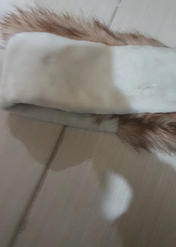 Kahverengi Leopar Desenli Uzun Kadın Kürk Şal - Görsel 5