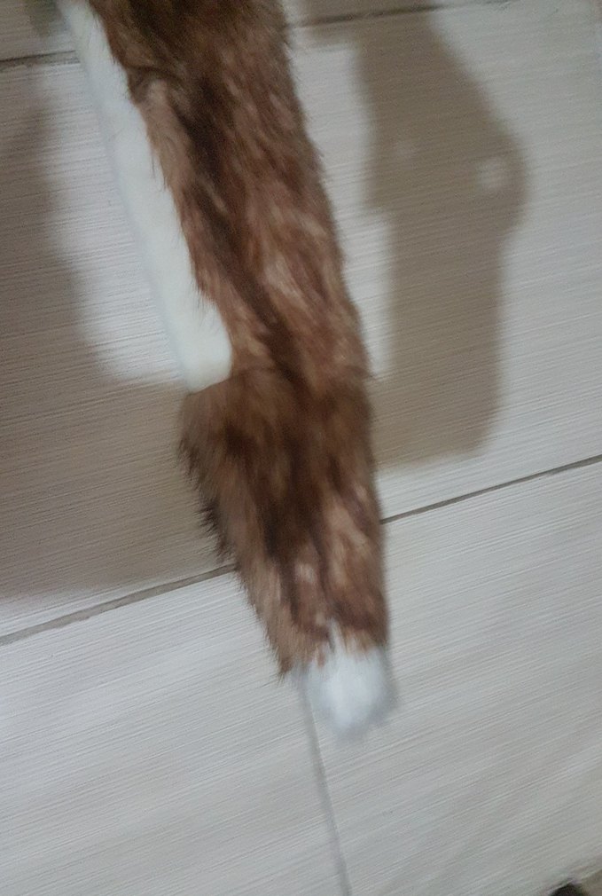 Kahverengi Leopar Desenli Uzun Kadın Kürk Şal - Görsel 4