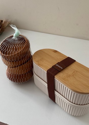 Paşabahçe Bambu Kapaklı Bej Beslenme Kutusu