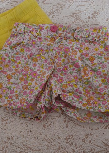 LC Waikiki LC Waikiki Kız Çocuk bebek Sarı ve Nakışlı Bohem Şort