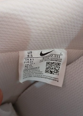 43 Beden beyaz Renk Nike Beyaz Siyah Bağcıklı Spor Ayakkabı