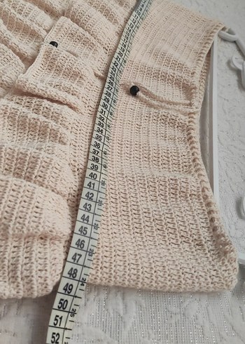 Bej Örgü Fırfırlı Mini Etek - Görsel 5