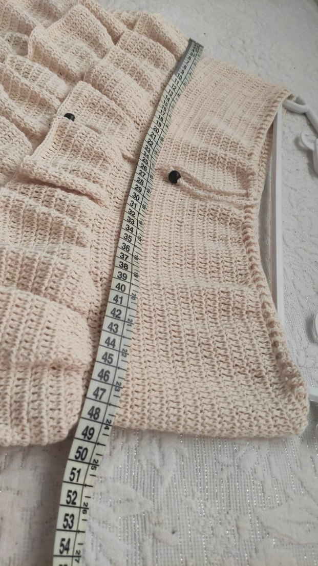 Bej Örgü Fırfırlı Mini Etek - Görsel 5