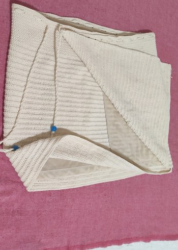 Beyaz Örgü Mini Hamile Eteği - Görsel 5