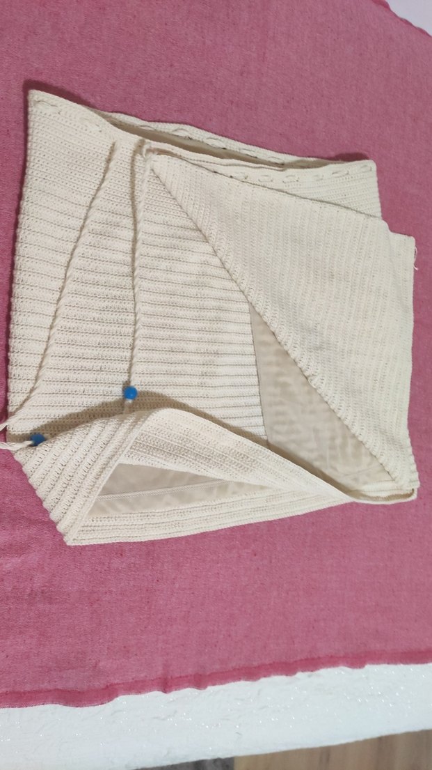 Beyaz Örgü Mini Hamile Eteği - Görsel 5