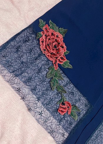 Nakışlı Lacivert Uzun Kollu Kadın Tunik - Görsel 2