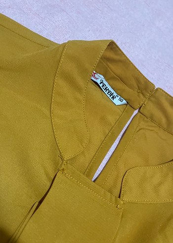 Düğmeli Uzun Sarı Tunik - Görsel 5