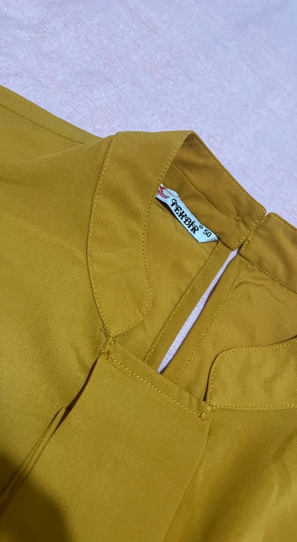 Düğmeli Uzun Sarı Tunik - Görsel 5