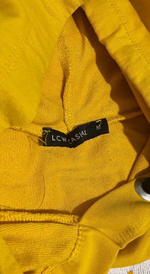 Sarı Kapüşonlu Uzun Kollu Sweatshirt - Görsel 3