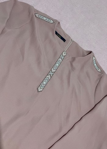 Pudra pembe Uzun Kollu Kadın Tunik - Görsel 3