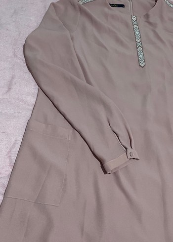 Pudra pembe Uzun Kollu Kadın Tunik - Görsel 2