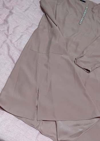 Pudra pembe Uzun Kollu Kadın Tunik - Görsel 5