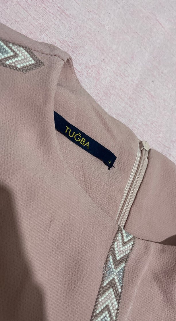 Pudra pembe Uzun Kollu Kadın Tunik - Görsel 4