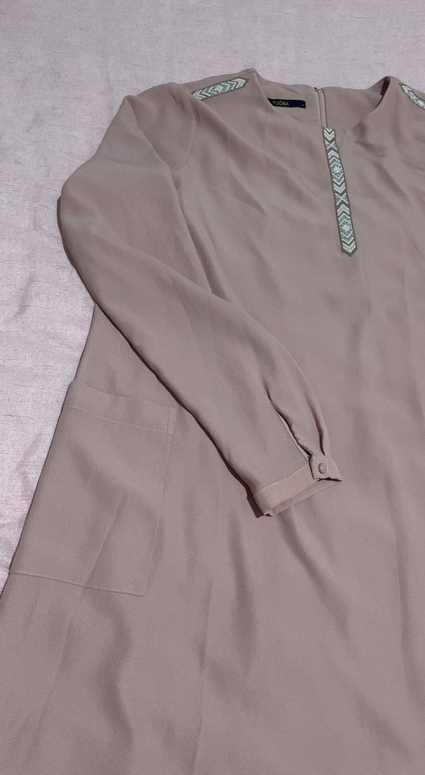 Pudra pembe Uzun Kollu Kadın Tunik - Görsel 2