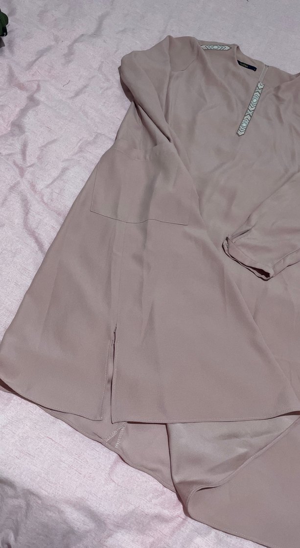 Pudra pembe Uzun Kollu Kadın Tunik - Görsel 5