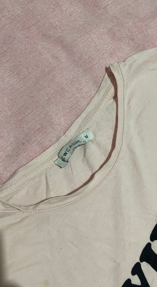 Kız Çocuk Beyaz Pamuklu Renkli Baskılı Tişört - Görsel 3