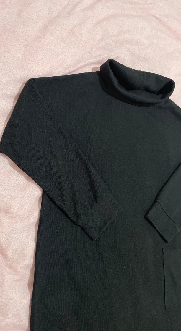 Siyah Yüksek Yakalı Tunik - Görsel 2