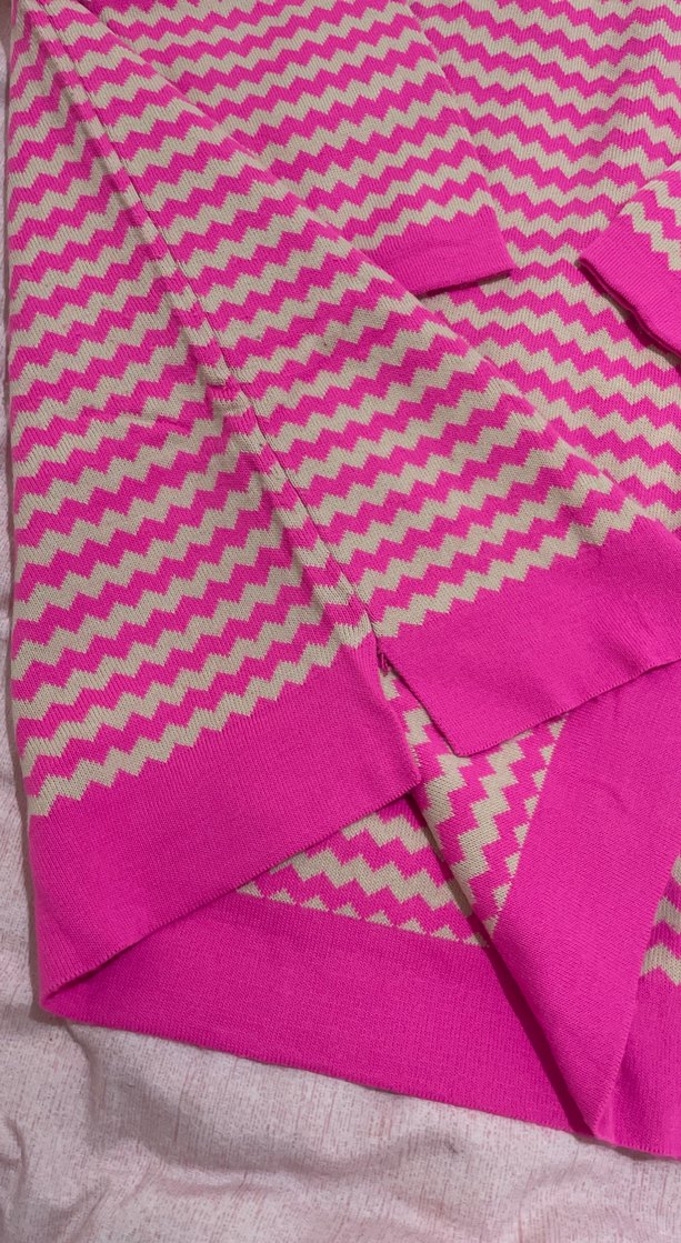 Pembe Uzun Kollu Kadın Triko Kazak - Görsel 4