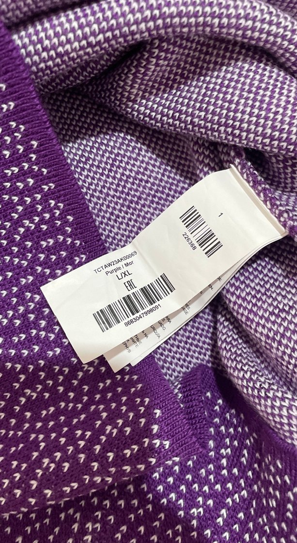 Mor Uzun Kollu Triko Kadın Kazak - Görsel 5