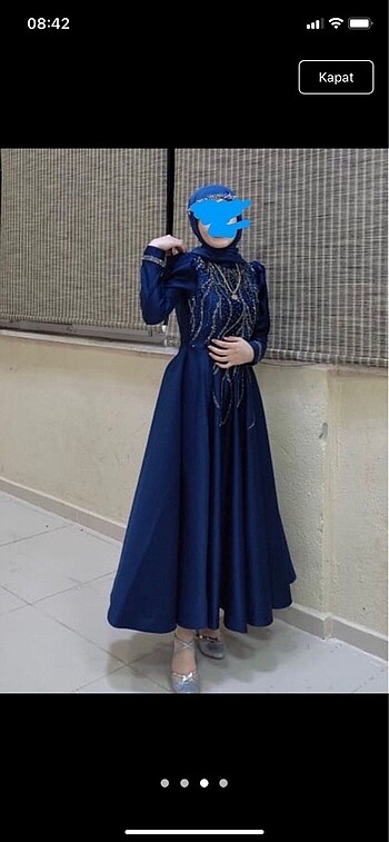 Diğer Lacivert tesettür abiye