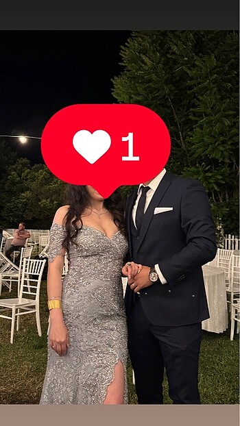 38 Beden gri Renk GECE ELBİSESİ, NİŞAN ABİYE, NİŞANLIK