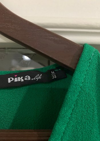 Drapeli V Yaka Yeşil Tulum - Görsel 8