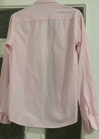 Pembe Düğmeli Uzun Kollu Erkek Gömlek - Görsel 4