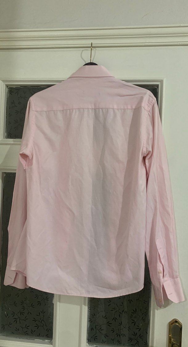 Pembe Düğmeli Uzun Kollu Erkek Gömlek - Görsel 3