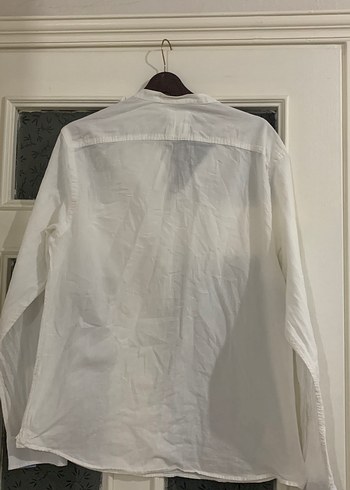 Erkek Beyaz Keten Uzun Kollu Gömlek - Görsel 5