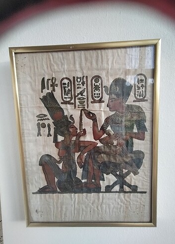 MISIR papirüs kağıdı üzerine çerçeveli tablo