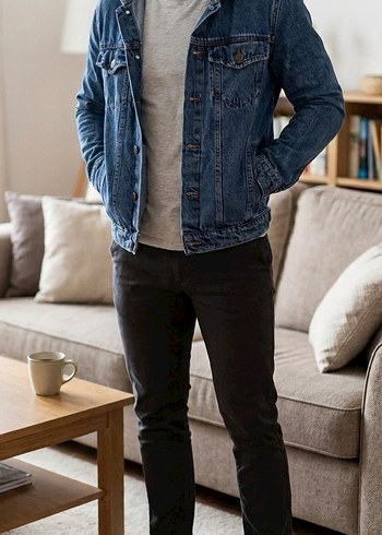 Diğer Klasik Mavi Denim Ceket
