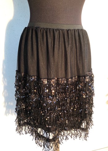 Siyah payet etek - Görsel 12