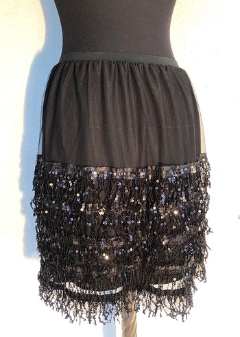 Siyah payet etek - Görsel 8