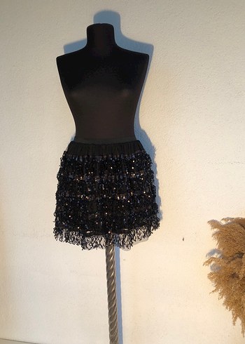 Siyah payet etek - Görsel 5