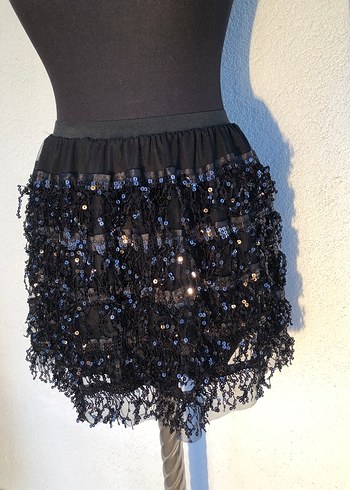 Siyah payet etek - Görsel 4
