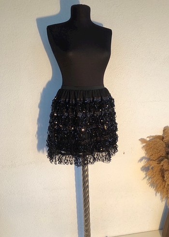 Siyah payet etek - Görsel 6