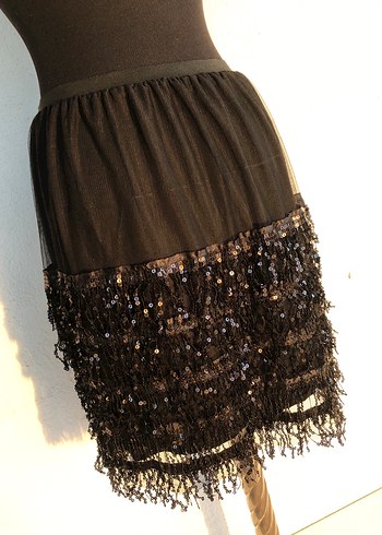 Siyah payet etek - Görsel 7