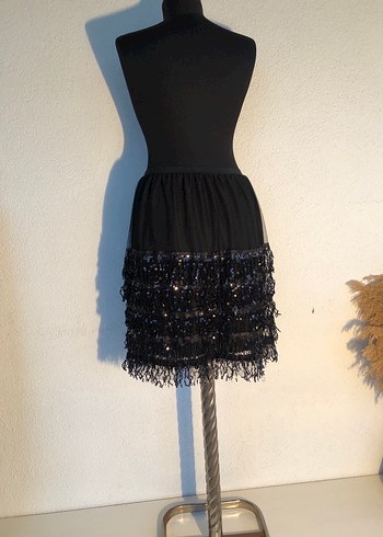 Siyah payet etek - Görsel 9