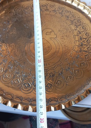 1884 damgalı ful işlemeli prinç tepsi - Görsel 4