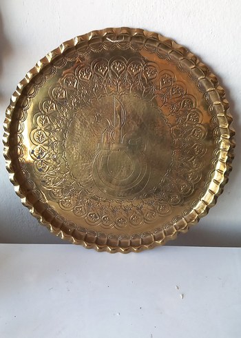 1884 damgalı ful işlemeli prinç tepsi - Görsel 5