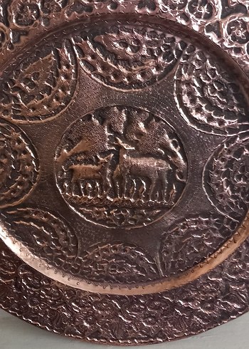 antika iran isfahan işi ful işlemeli duvar tepsisi - Görsel 3