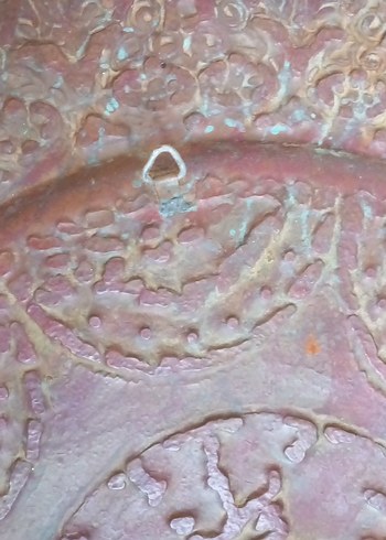 antika iran isfahan işi ful işlemeli duvar tepsisi - Görsel 5